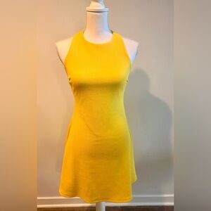 Lulu's Sunny Yellow Halter-Neck- A line Mini Dress